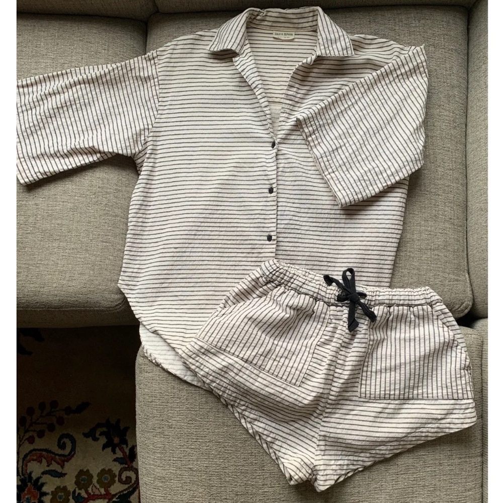Zulu & Zephyr pinstriped lounge set xxs
